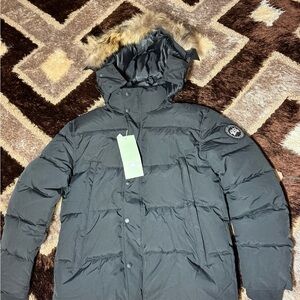 Canada Goose Black Puffer Jacket with Fur Hood